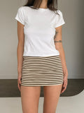 HAZEL Striped Fitted Mini Skirt
