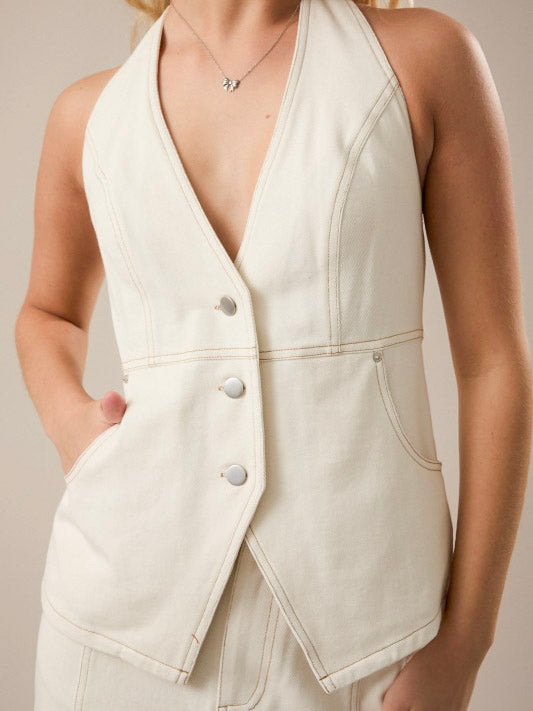 MARLOWE Denim Halter Top